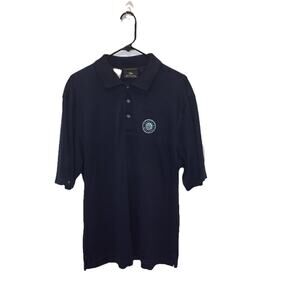 Seattle Mariners Men's Sz Large Antigua Navy Blue Baseball Mens Polo Shirt Top
